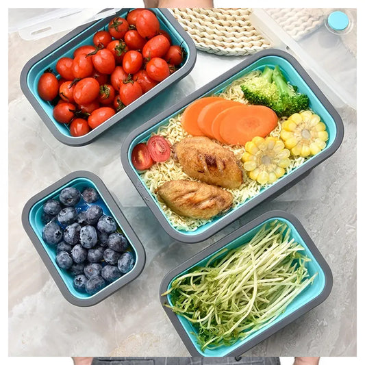 Set Recipientes x4 Plegable En Silicona